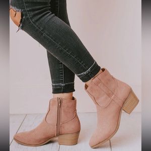 Tan Western Ankle Boots